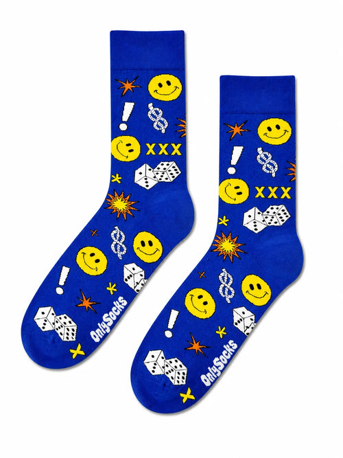 Yellow smiley unisex crew socks